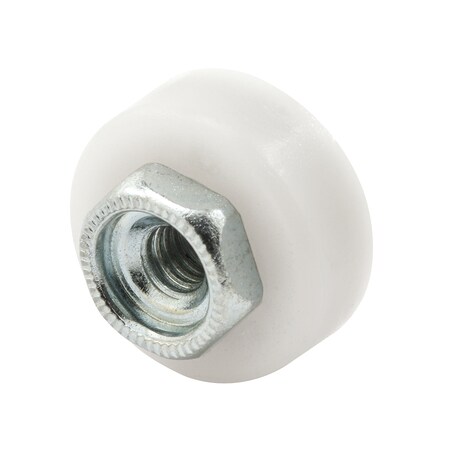 Prime-Line Shower Door Roller, 5/8 in. Diam., Flat Edge Nylon Tire, Steel Ball M 6065